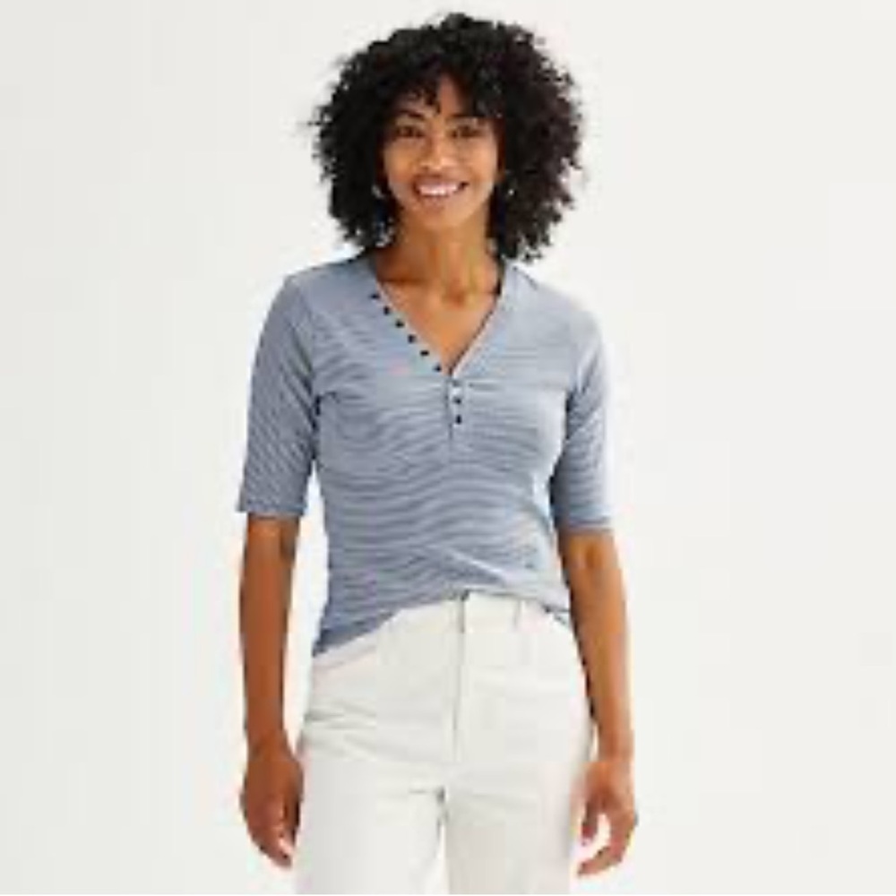 Sonoma Goods For Life Striped Henley Top